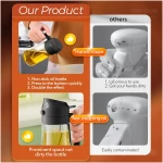 YARRAMATE 2Pcs 16oz/470ml 2 in 1 Oil Sprayer for Cooking with Stickers, Food-grade Glass Oil Spray Bottle, Oil Dispenser and Oil Sprayer for Kitchen, Salad, Frying, BBQ (White...