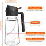 YARRAMATE 2Pcs 16oz/470ml 2 in 1 Oil Sprayer for Cooking with Stickers, Food-grade Glass Oil Spray Bottle, Oil Dispenser and Oil Sprayer for Kitchen, Salad, Frying, BBQ (White...