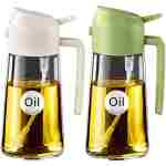 YARRAMATE 2Pcs Olive Oil Dispenser, 2 in 1 Oil Sprayer for Cooking, 16oz/470ml Glass Oil Spray Bottle, Food-grade Oil Dispenser and Oil Sprayer for Kitchen, Salad, Frying, BBQ...