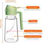 YARRAMATE 2Pcs Olive Oil Dispenser, 2 in 1 Oil Sprayer for Cooking, 16oz/470ml Glass Oil Spray Bottle, Food-grade Oil Dispenser and Oil Sprayer for Kitchen, Salad, Frying, BBQ...