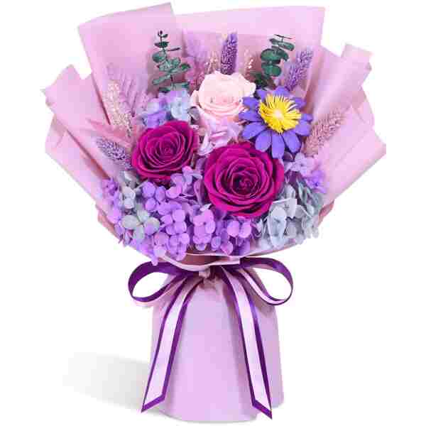 Yastouay Preserved Fresh Flowers for Delivery, Real Forever Flowers Fresh Bouquet with Gifts Box, Mothers Day Flowers for Mom, Birthday Gifts for Women Her