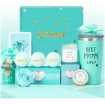 Yseoul Best Mom Ever Deluxe Spa Basket - 9 Piece Relaxation Gift Set - Ideal for Mother's Day, Christmas, Birthdays - From Son, Daughter, or Husband