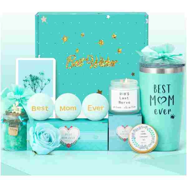 Yseoul Best Mom Ever Deluxe Spa Basket - 9 Piece Relaxation Gift Set - Ideal for Mother's Day, Christmas, Birthdays - From Son, Daughter, or Husband