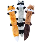 ZippyPaws Skinny Peltz - No Stuffing Dog Toy Pack to Keep Them Busy, for Medium and Large Dogs, Squeaky Pet Toys, Unstuffed Chew Toys, Soft Plush Variety Pack, Fox, Raccoon, and...