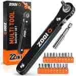 ZOOI Ratcheting Pocket Screwdriver Gifts for Men, 22 In 1 Right Angle Screwdriver, 90 Degree Ratchet Screwdrivers, Low Profile, Gadgets EDC Gear Tools, Offset Screwdrivers Bit...