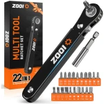 ZOOI Ratcheting Pocket Screwdriver Gifts for Men, 22 In 1 Right Angle Screwdriver, 90 Degree Ratchet Screwdrivers, Low Profile, Gadgets EDC Gear Tools, Offset Screwdrivers Bit...