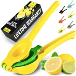 Zulay Kitchen Metal 2-in-1 Lemon Squeezer - Sturdy Max Extraction Hand Juicer Lemon Squeezer Gets Every Last Drop - Easy to Clean Manual Citrus Juicer - Easy-Use Lemon Juicer...