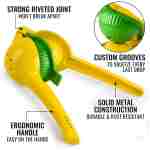Zulay Kitchen Metal 2-in-1 Lemon Squeezer - Sturdy Max Extraction Hand Juicer Lemon Squeezer Gets Every Last Drop - Easy to Clean Manual Citrus Juicer - Easy-Use Lemon Juicer...