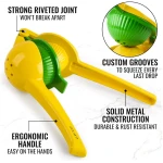 Zulay Kitchen Metal 2-in-1 Lemon Squeezer - Sturdy Max Extraction Hand Juicer Lemon Squeezer Gets Every Last Drop - Easy to Clean Manual Citrus Juicer - Easy-Use Lemon Juicer...