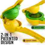 Zulay Kitchen Metal 2-in-1 Lemon Squeezer - Sturdy Max Extraction Hand Juicer Lemon Squeezer Gets Every Last Drop - Easy to Clean Manual Citrus Juicer - Easy-Use Lemon Juicer...
