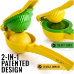 Zulay Kitchen Metal 2-in-1 Lemon Squeezer - Sturdy Max Extraction Hand Juicer Lemon Squeezer Gets Every Last Drop - Easy to Clean Manual Citrus Juicer - Easy-Use Lemon Juicer...