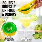 Zulay Kitchen Metal 2-in-1 Lemon Squeezer - Sturdy Max Extraction Hand Juicer Lemon Squeezer Gets Every Last Drop - Easy to Clean Manual Citrus Juicer - Easy-Use Lemon Juicer...