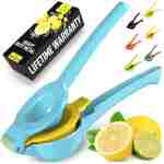 Zulay Kitchen Metal 2-in-1 Lemon Squeezer - Sturdy Max Extraction Hand Juicer Lemon Squeezer Gets Every Last Drop - Easy to Clean Manual Citrus Juicer - Easy-Use Lemon Juicer...