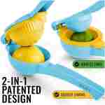 Zulay Kitchen Metal 2-in-1 Lemon Squeezer - Sturdy Max Extraction Hand Juicer Lemon Squeezer Gets Every Last Drop - Easy to Clean Manual Citrus Juicer - Easy-Use Lemon Juicer...