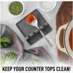 Zulay Kitchen Silicone Utensil Rest - BPA-Free, Durable Spoon Rest with Drip Pad - Heat-Resistant Spoon Rest for Stove Top - Spoon Rest for Kitchen Counter - Kitchen Gadgets &...