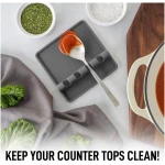Zulay Kitchen Silicone Utensil Rest - BPA-Free, Durable Spoon Rest with Drip Pad - Heat-Resistant Spoon Rest for Stove Top - Spoon Rest for Kitchen Counter - Kitchen Gadgets &...