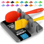 Zulay Kitchen Silicone Utensil Rest - BPA-Free, Durable Spoon Rest with Drip Pad - Heat-Resistant Spoon Rest for Stove Top - Spoon Rest for Kitchen Counter - Kitchen Gadgets &...