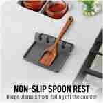 Zulay Kitchen Silicone Utensil Rest - BPA-Free, Durable Spoon Rest with Drip Pad - Heat-Resistant Spoon Rest for Stove Top - Spoon Rest for Kitchen Counter - Kitchen Gadgets &...