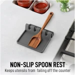 Zulay Kitchen Silicone Utensil Rest - BPA-Free, Durable Spoon Rest with Drip Pad - Heat-Resistant Spoon Rest for Stove Top - Spoon Rest for Kitchen Counter - Kitchen Gadgets &...