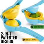 Zulay Metal 2-In-1 Lemon Squeezer Manual - Sturdy, Max Extraction Hand Juicer Lemon Squeezer Gets Every Last Drop - Easy to Clean Manual Citrus Juicer - Easy-to-Use Lemon Juicer...
