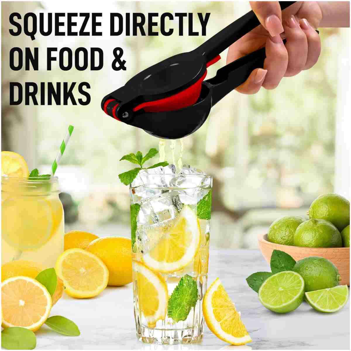 Zulay Metal 2-In-1 Lemon Squeezer Manual - Sturdy, Max Extraction Hand Juicer Lemon Squeezer Gets Every Last Drop - Easy to Clean Manual Citrus Juicer - Easy-to-Use Lemon Juicer...