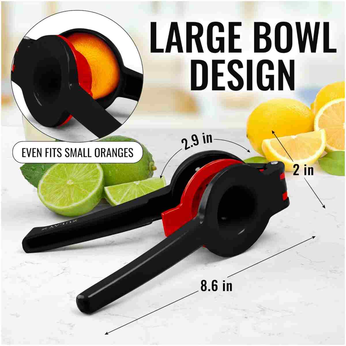 Zulay Metal 2-In-1 Lemon Squeezer Manual - Sturdy, Max Extraction Hand Juicer Lemon Squeezer Gets Every Last Drop - Easy to Clean Manual Citrus Juicer - Easy-to-Use Lemon Juicer...