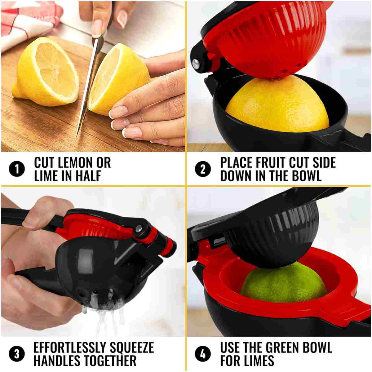 Zulay Metal 2-In-1 Lemon Squeezer Manual - Sturdy, Max Extraction Hand Juicer Lemon Squeezer Gets Every Last Drop - Easy to Clean Manual Citrus Juicer - Easy-to-Use Lemon Juicer...