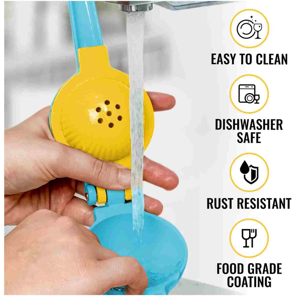 Zulay Metal 2-In-1 Lemon Squeezer Manual - Sturdy, Max Extraction Hand Juicer Lemon Squeezer Gets Every Last Drop - Easy to Clean Manual Citrus Juicer - Easy-to-Use Lemon Juicer...
