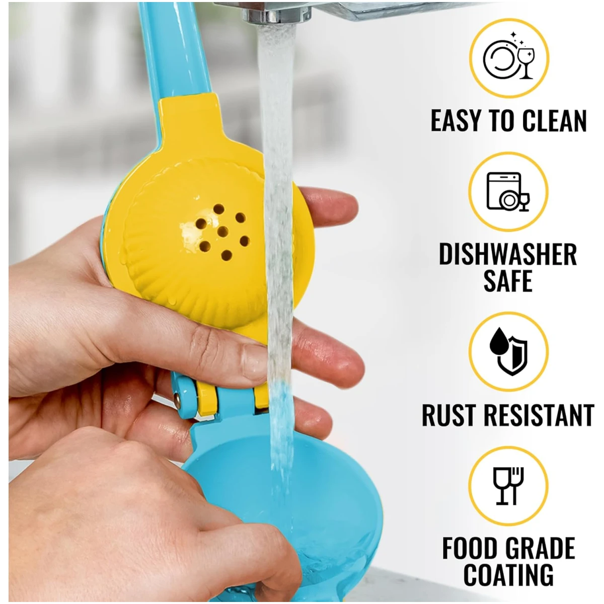 Zulay Metal 2-In-1 Lemon Squeezer Manual - Sturdy, Max Extraction Hand Juicer Lemon Squeezer Gets Every Last Drop - Easy to Clean Manual Citrus Juicer - Easy-to-Use Lemon Juicer...