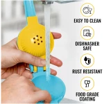 Zulay Metal 2-In-1 Lemon Squeezer Manual - Sturdy, Max Extraction Hand Juicer Lemon Squeezer Gets Every Last Drop - Easy to Clean Manual Citrus Juicer - Easy-to-Use Lemon Juicer...