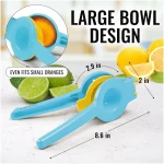 Zulay Metal 2-In-1 Lemon Squeezer Manual - Sturdy, Max Extraction Hand Juicer Lemon Squeezer Gets Every Last Drop - Easy to Clean Manual Citrus Juicer - Easy-to-Use Lemon Juicer...