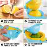 Zulay Metal 2-In-1 Lemon Squeezer Manual - Sturdy, Max Extraction Hand Juicer Lemon Squeezer Gets Every Last Drop - Easy to Clean Manual Citrus Juicer - Easy-to-Use Lemon Juicer...