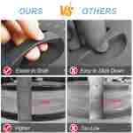 10 Inch Microwave Food Cover & Collapsible Silicone Mat - Splatter Guard, Plate Holder & Kitchen Colander for Meal Prep, Charcoal