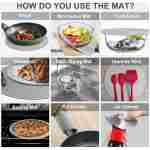10 Inch Microwave Food Cover & Collapsible Silicone Mat - Splatter Guard, Plate Holder & Kitchen Colander for Meal Prep, Charcoal