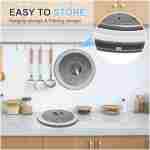 10 Inch Microwave Food Cover & Collapsible Silicone Mat - Splatter Guard, Plate Holder & Kitchen Colander for Meal Prep, Charcoal
