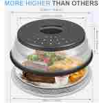 10 Inch Microwave Food Cover & Collapsible Silicone Mat - Splatter Guard, Plate Holder & Kitchen Colander for Meal Prep, Charcoal