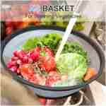 10 Inch Microwave Food Cover & Collapsible Silicone Mat - Splatter Guard, Plate Holder & Kitchen Colander for Meal Prep, Charcoal