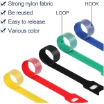 120PCS 6 Inch Cable Ties Reusable Multi-Purpose Wire Ties Cord Organizer Adjustable Cable Management 5 Colors