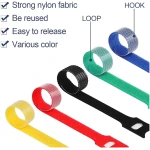 120PCS 6 Inch Cable Ties Reusable Multi-Purpose Wire Ties Cord Organizer Adjustable Cable Management 5 Colors