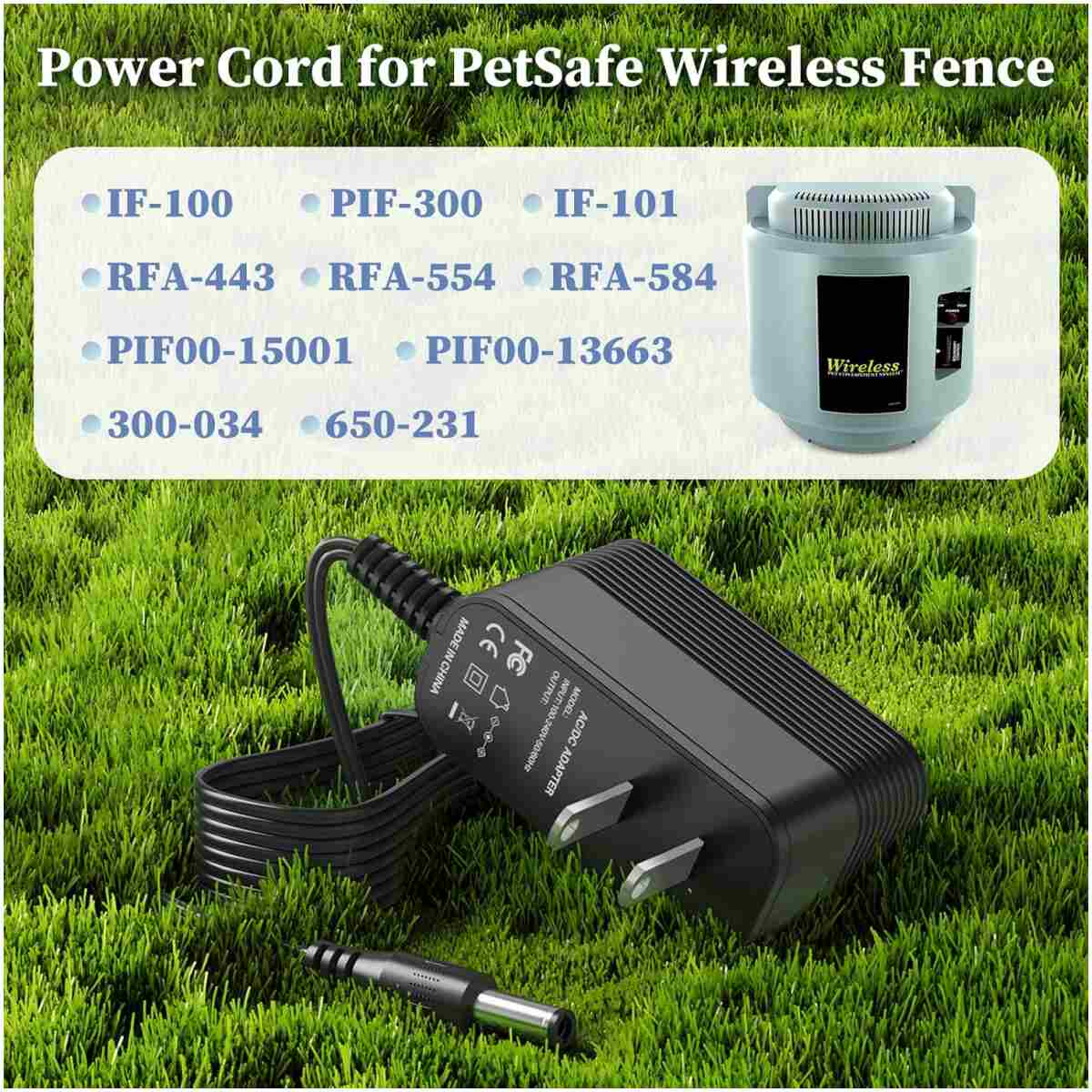 19V Power Cord for PetSafe Wireless Fence Charger Compatible with PetSafe IF-100 IF-101 PIF-300 RFA-443 300-034 650-231 PIF00-15001 RFA-554 RFA-584 Wireless Fence Pet...