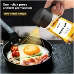 2 in 1 Glass Oil Sprayer & Dispenser,16oz/470ml Olive Cooking, Air Fryer, and Salad, for Kitchen Gadgets and Air Fryer Accessories, w/Stickers (Black)