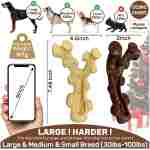 2 Pack Dog Chew Toys for Aggressive Chewers,Boredom and Stimulating Best Dog Toys for Medium/Large Breed,Tough Almost Indestructible Dog Bones for Teeth Cleaning and Training