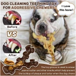 2 Pack Dog Chew Toys for Aggressive Chewers,Boredom and Stimulating Best Dog Toys for Medium/Large Breed,Tough Almost Indestructible Dog Bones for Teeth Cleaning and Training