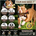 2 Pack Dog Chew Toys for Aggressive Chewers,Boredom and Stimulating Best Dog Toys for Medium/Large Breed,Tough Almost Indestructible Dog Bones for Teeth Cleaning and Training