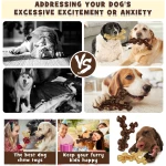 2 Pack Dog Chew Toys for Aggressive Chewers,Boredom and Stimulating Best Dog Toys for Medium/Large Breed,Tough Almost Indestructible Dog Bones for Teeth Cleaning and Training