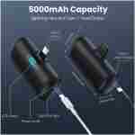 [2-Pack] Mini Portable Charger 5000mAh Power Bank,3A PD USB C Cell Phone Portable Power, LCD Display Battery Pack Compatible with iPhone 16/15/15 plus/15 pro/15 pro...