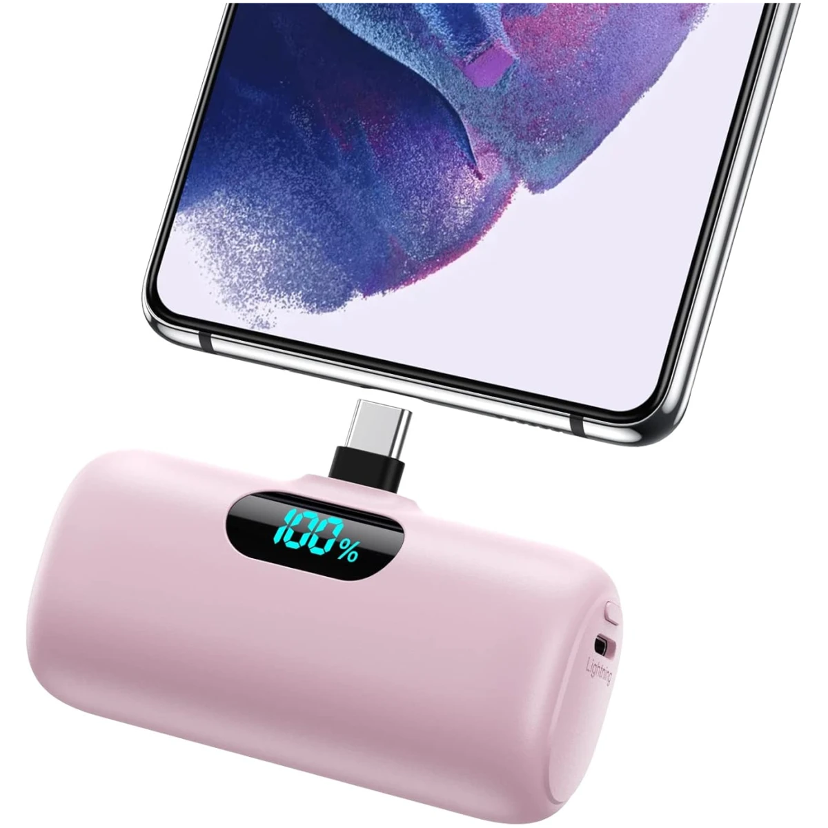 [2-Pack] Mini Portable Charger 5000mAh Power Bank,3A PD USB C Cell Phone Portable Power, LCD Display Battery Pack Compatible with iPhone 16/15/15 plus/15 pro/15 pro...