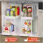 2 Pack Multi-Purpose Pull-Out Storage Organizers, Under Sink & Cabinet Storage, 12.8 Inch, White