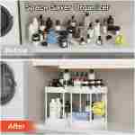 2 Pack Multi-Purpose Pull-Out Storage Organizers, Under Sink & Cabinet Storage, 12.8 Inch, White