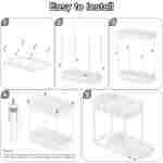 2 Pack Multi-Purpose Pull-Out Storage Organizers, Under Sink & Cabinet Storage, 12.8 Inch, White
